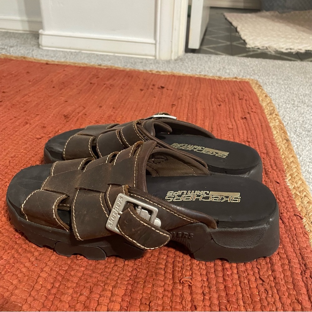 SKECHERS LEATHER SANDALS (platform)